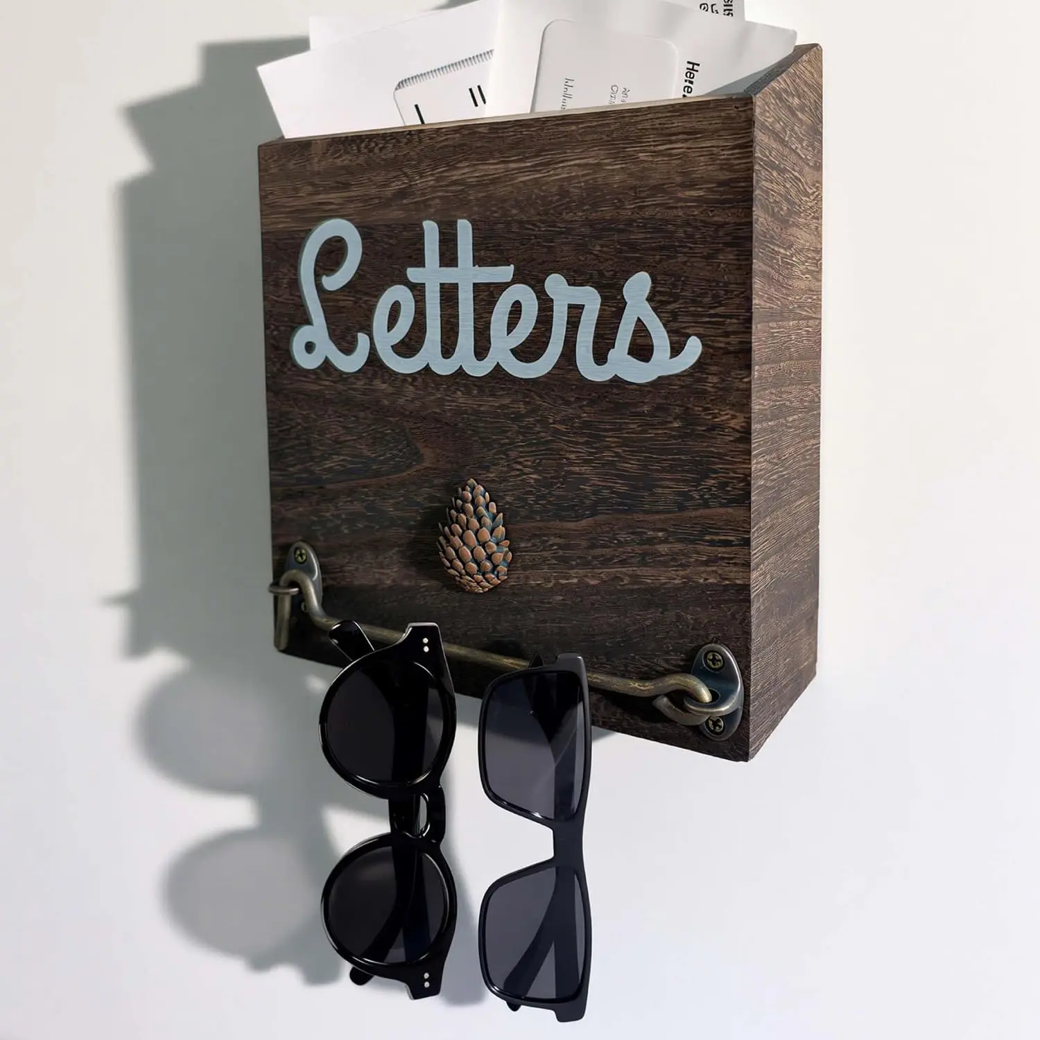 Narrow  Mail Holder | Wall Mount, No-Drill , Vertical Letter Slot, Entryway Decor