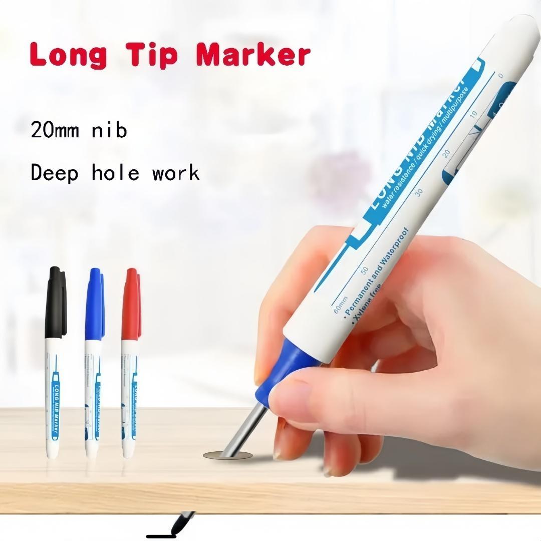 Long Marker Pen, 20pcs/set Waterproof Marker Pen, Multipurpose Deep Hole Marker Pen for Metal, Ceramic, Glass, Leather, Film, Drawing Markers, Waterproof Art Markers