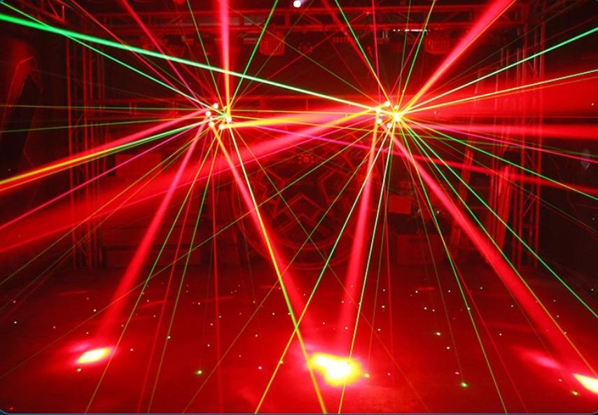 150W Moving Head DJ Lights 6 Arms Party Lights RGBW 6-IN-1 LED Stage Lights with Strobe Beam & Remote Control DMX512 for Wedding Party Disco KTV Event