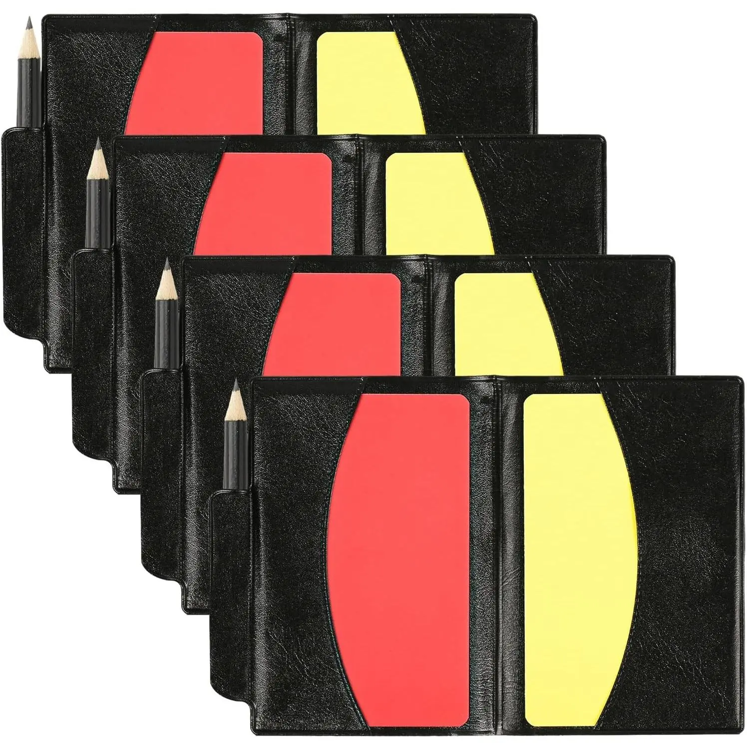 4 Sets Referee Penalty Cards Kit, 8Pcs Red Yellow Warning Cards with 4 Card Holders, Professional Referee Sanction Cards for Football Soccer Volleyball Sports Game Officials