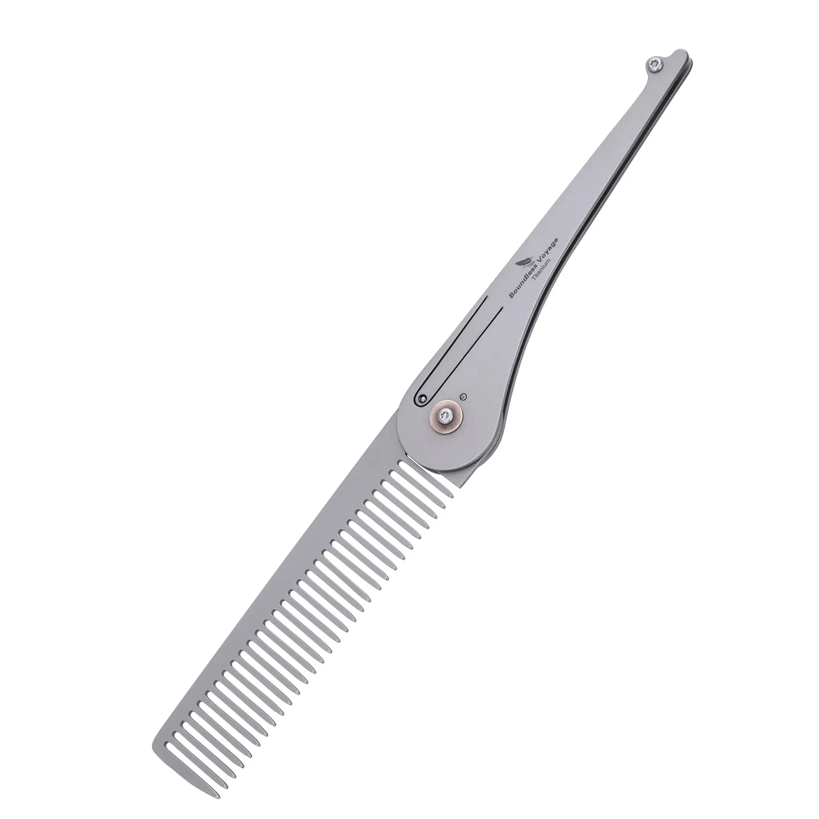 Boundless Voyage Titanium Hair Comb, Ultra-Light Portable Massage Bang Beard Comb, Anti-Static Metal Comb, Styling Tool