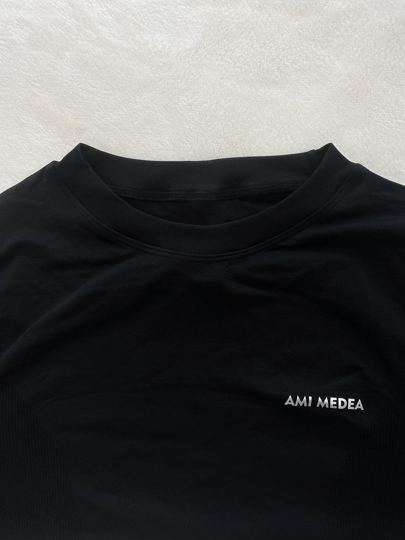 Women's Letter Print Thumb Hole Design Sports Tee, Quick Drying Breathable Round Neck Long Sleeve T-shirt for Gym Workout Running, Ladies Sportswear for All Seasons, Gym Tees, Sports Tops