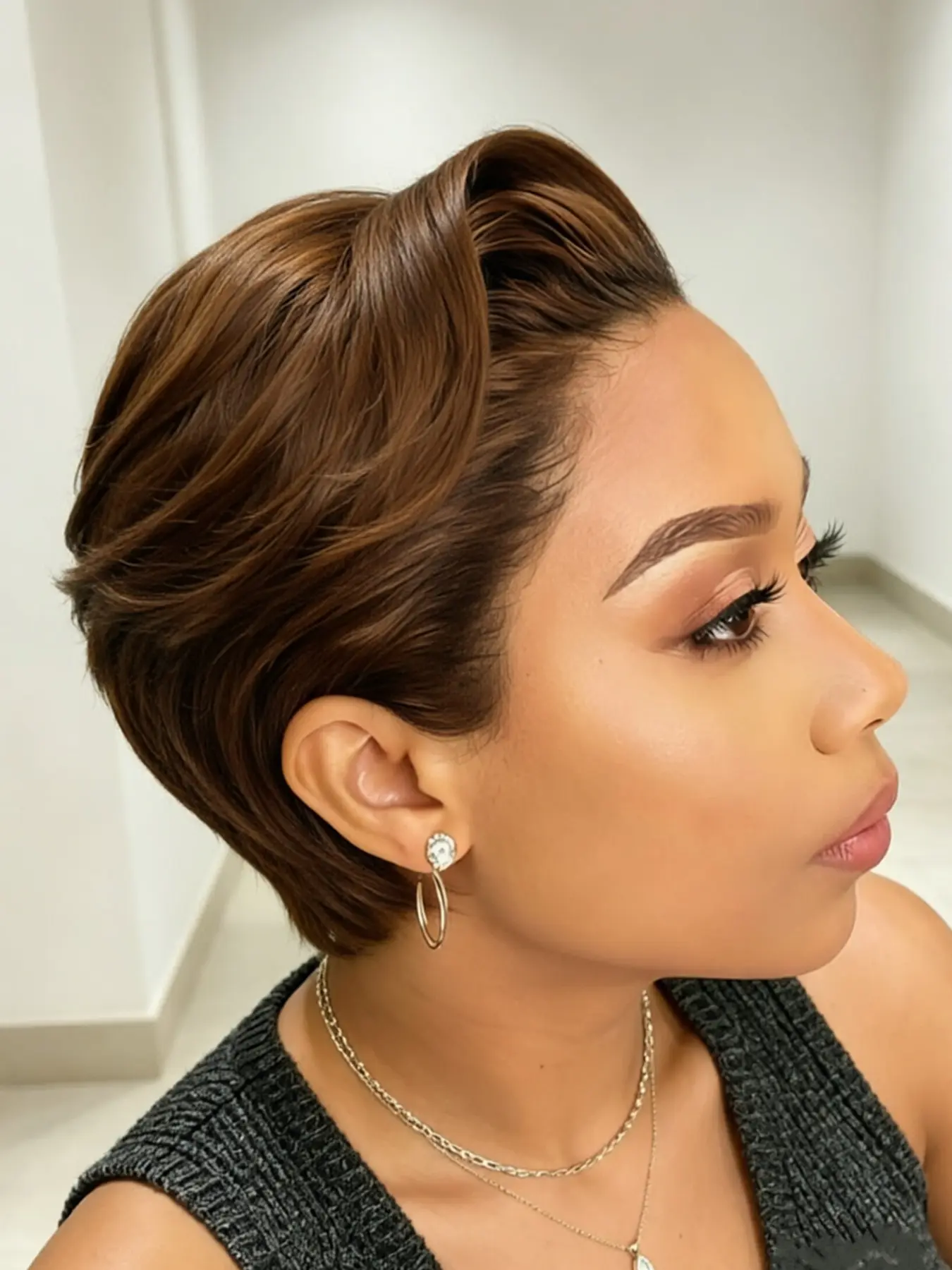 27 orange color pixie wig short straight human hair wig pixie cut human hair wig daily party use for women 13X4  lace pixie cut human hair wig