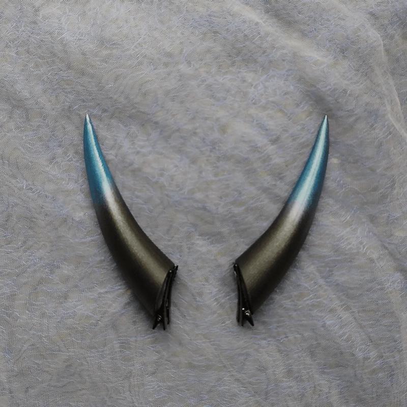 10/14/18cm Gradient Halloween Devil Horns Cosplay Horns Head Clip Headwear Cool Dark Gothic Hairwear Cosplay Props Accessories