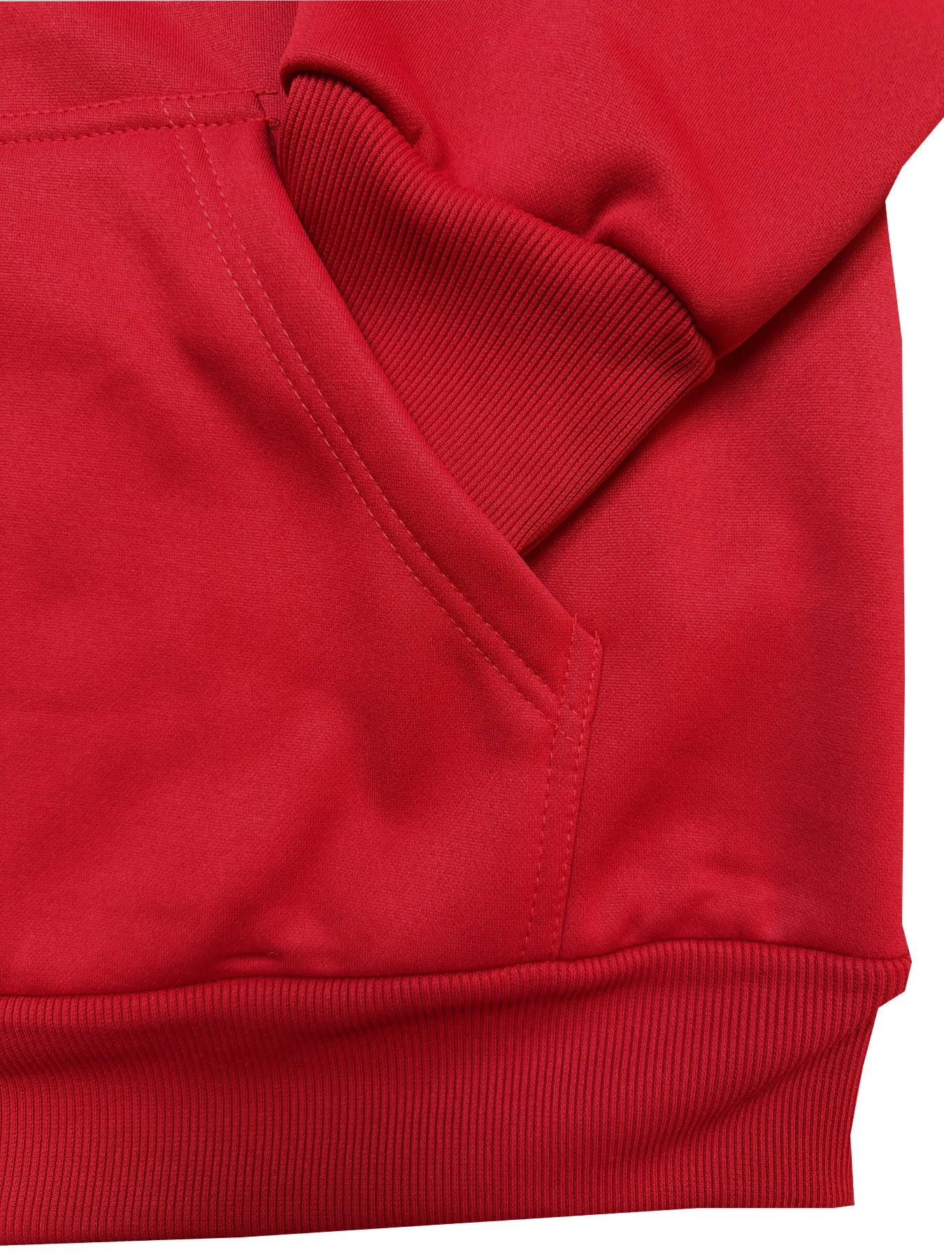 Men's Dominica Embroidered Fleece-Lined Red Hoodie Thick Warm Retro Sporty Pullover for Men & Women, Loose Fit Unisex Couples Christmas Valentine's Gift, Machine Washable, Custom Hoodie, Autumn Winter Wear, Durable Casual Wear