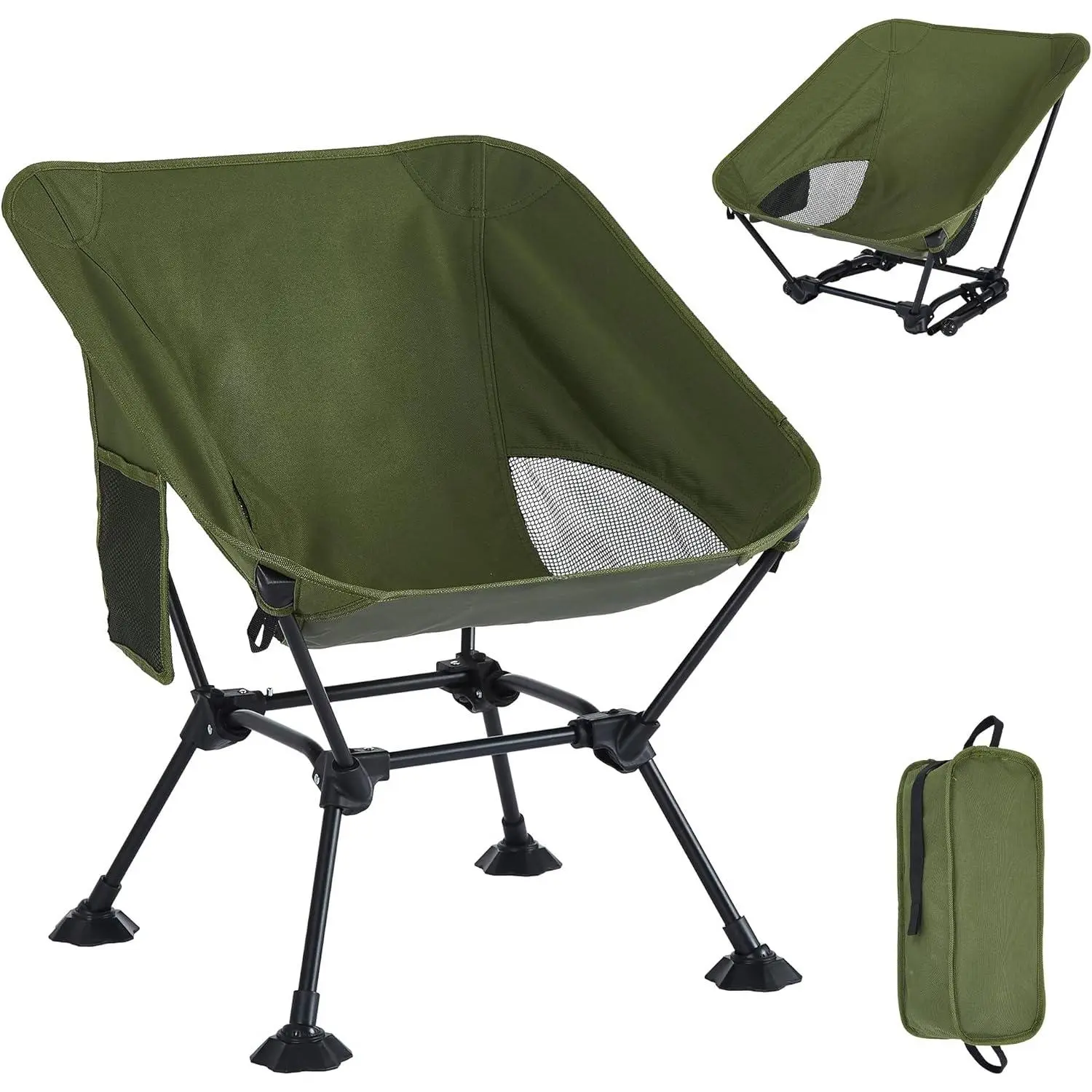 Ultralight Camping Chair,Compact Folding Chair with Anti-Sinking Large Feet and Storage Bag,Lightweight Backpack Chair for Naturehike,Travel,Beach,Hiking