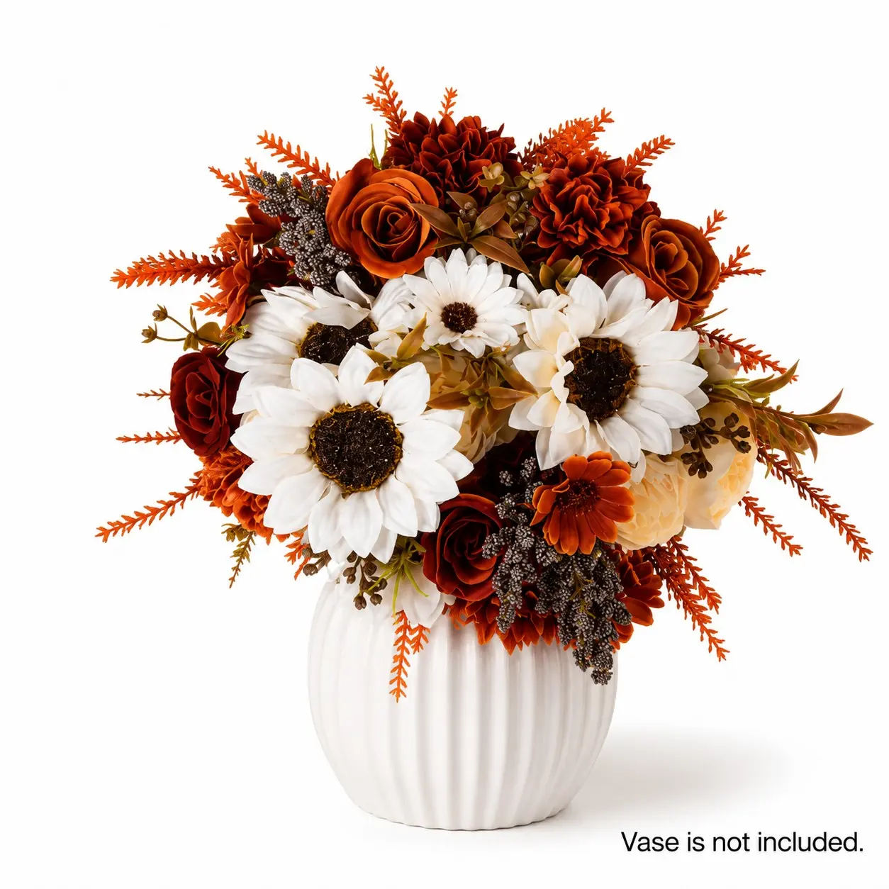 10pcs Autumn Artificial Flower Bouquets, Sunflowers with Flowers, Fall Decor, Wedding Props, No Maintenance, Universal Setting