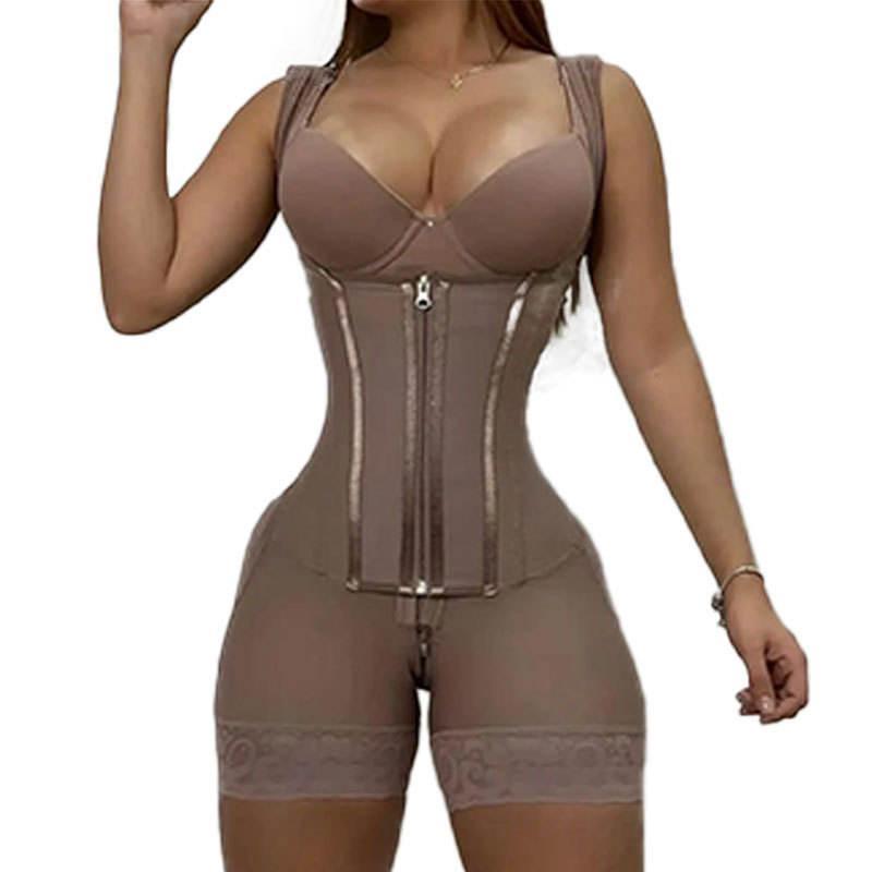 Faja Colombiana For Women Tummy Control Butt Lifting Bodysuit Double Compression Waist Trainer Zipper Crotch Elegant Christmas Shapewear Romper Casual Corset Elegance Everyday Style faja  waist  trainer  full  body fajas