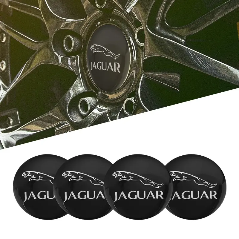 4pcs Car Wheel Stickers 56mm Auto Center Hub Cap Decal For Jaguar F-Pace F-Type XF XJ XE I-Pace E-Pace XEL XFL S-Type XFR XKR X-Type
