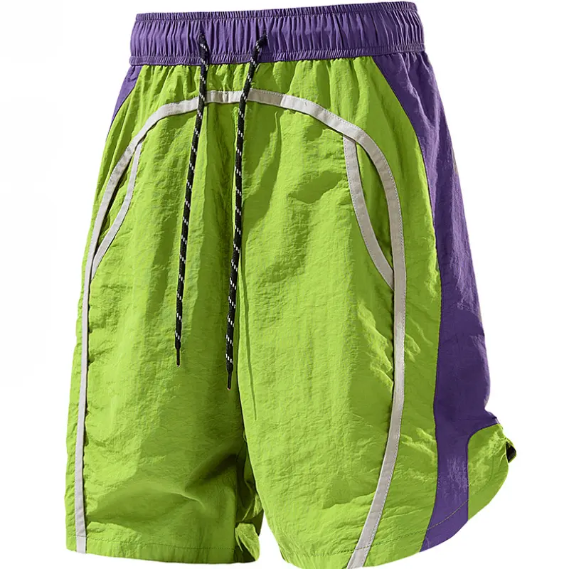 2026 Summer New Men's Quick-Dry Shorts, Ice-Cool Sports Outdoor Beach Shorts, Quick-Dry Shorts with Contrasting Color Waist and Side Curved Line Splicing, Versatile Outdoor Fitness Beach Shorts #   SummerWins