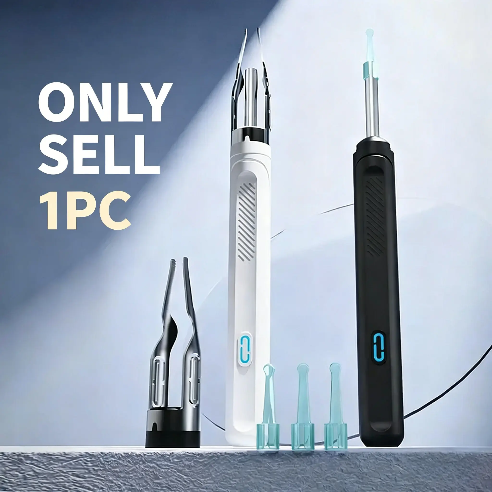 Wireless Visual Ear Wax Remover Kit, HD LED Ear Mirror with WiFi, Rechargeable Portable Smart Ear Cleaner, Earwax Cleaner, Compatible with OS and Android
