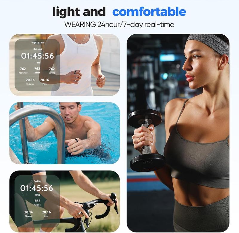 Four colors sizes 7-12, smart rings, smart health rings for men and women, fitness tracker with heart rate, blood oxygen, blood pressure, sleep monitoring and step counting, IP68 waterproof, compatible with iPhone and Android, no subscription fee required Four colors sizes 7-12, smart rings, smart health rings for men and women, fitness tracker with heart rate, blood oxygen, blood pressure, sleep monitoring and step counting, IP68 waterproof, compatible with iPhone and Android, no subscription fee required