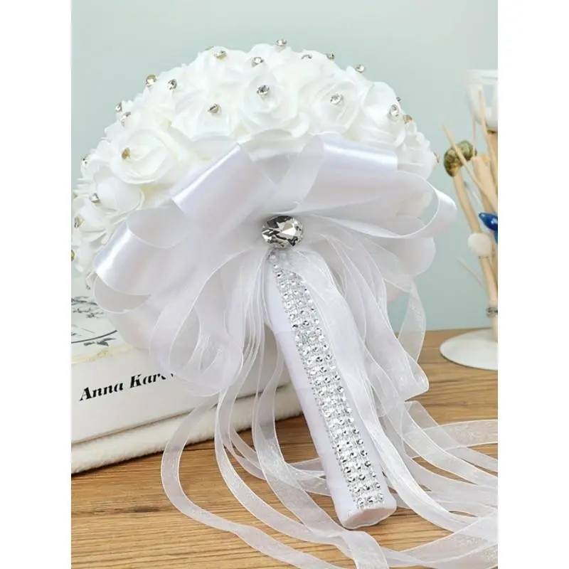 New high-quality imitation white roses, suitable for brides' wedding bouquets, bridesmaids' group matching, anniversary gifts, and can be used for daily home decoration during Halloween/Christmas. They are purely white, simple and classic, preserving excl