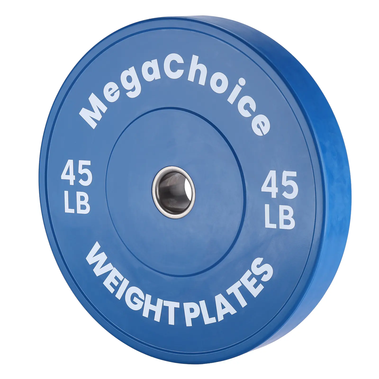 45 lb Blue and 25 lb Green Rubber Bumper Weight Plates, Individual, 2-Inch Olympic Steel Insert, Printed Weight Markings