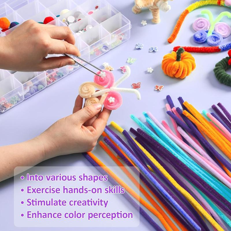 1500 count 30 Colors Quality Pipe Cleaners Bulk, Thick Pipe Cleaners Craft for DIY Craft Projects, Multicolored Limpia Pipas for Art Supplies & Materials, Rainbow Chenille Stems(12inch*6mm)