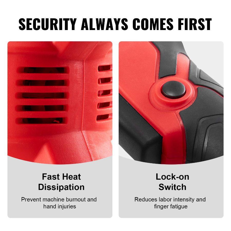 VEVOR Electric Concrete 1300W 16000 VPM, 2HP Copper Motor Handheld Concrete Vibrating Tool, Portable Pencil Cement with Shaft of 14.75ft/ 4.5m, Remove Air Bubble and Level Concrete