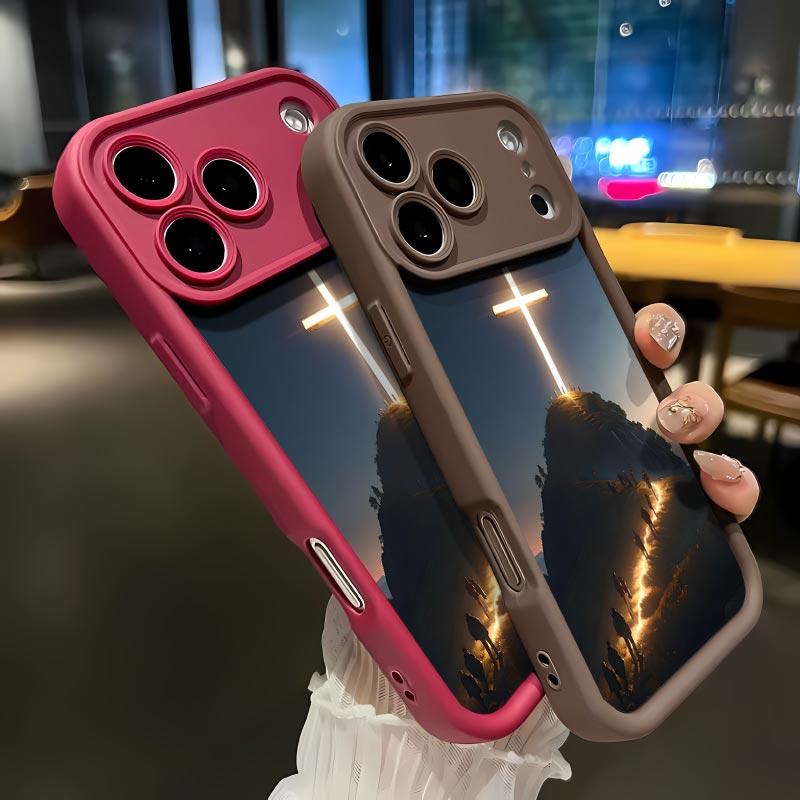 Cross Pattern Soft&Flexible TPU Silicone Phone Case For iPhone 17 Pro Max AIR 16 15 14 13 12 11 Plus XSMAX Cases Durable|Shockproof|Full Camera Protection|Anti-Scratch|Anti-Fingerprint|Slim Fit|Gift For Girlfriend/Men/Women