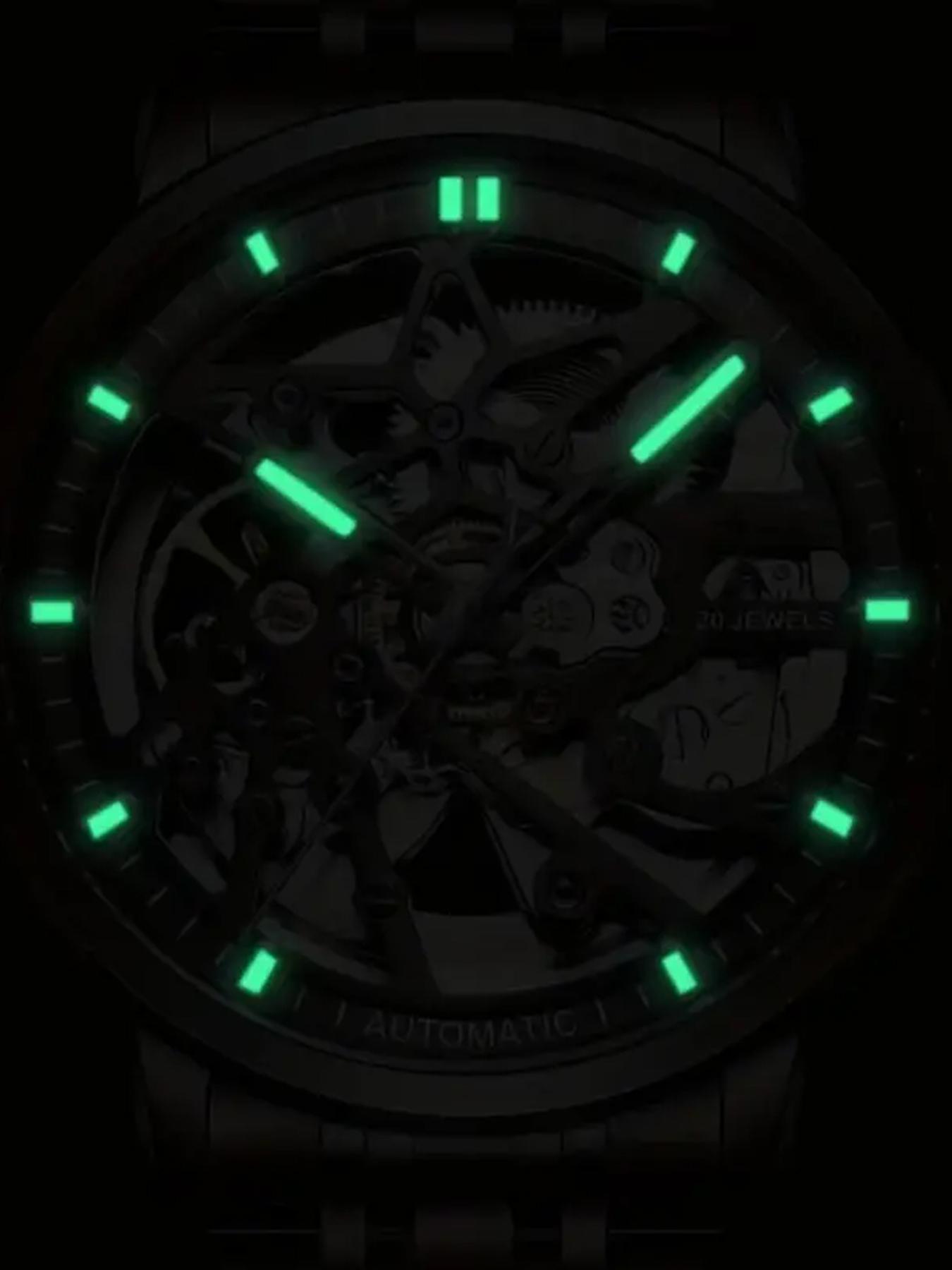 Men's Business Fashion Automatic Round Dial Mechanical Watch with Engraved Design, Elegant All-match Fashion Accessories for Daily Wear, Exquisite Accessories for Birthday Gifts, Mechanical Style Watches