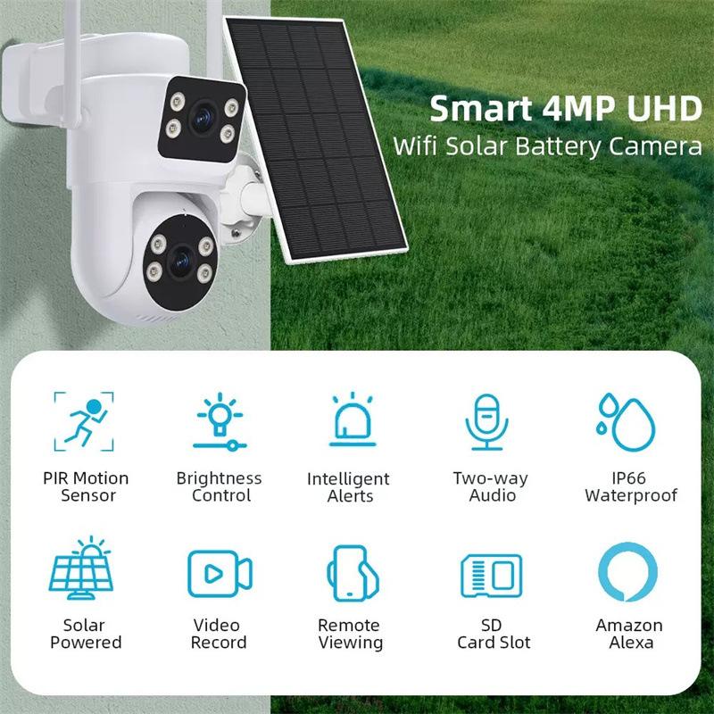 WiFi camera, power-free monitor, outdoor waterproof, high-definition, remote control via mobile phone, card-insertable dome camera