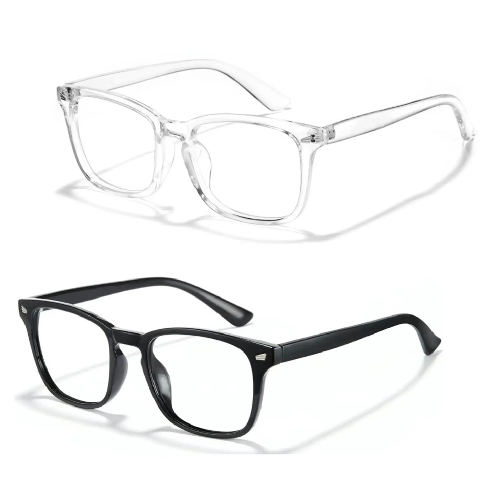 3 Pack Computer Glasses for Women & Men Lightweight Eyewear for Study Gaming TV Daily Use High Quality Clear Frame Glasses