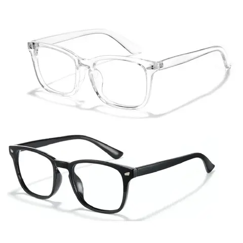 Blue Light Blocking Computer Eyeglasses - High Quality Eyewear with Classic Rectangle, Casual Frames & Glasses, Stylish, Smooth, Sturdy, Ergonomic Non-Prescription Lenses (1/2/3 Packs) for Men & Women, Study & Gaming Use