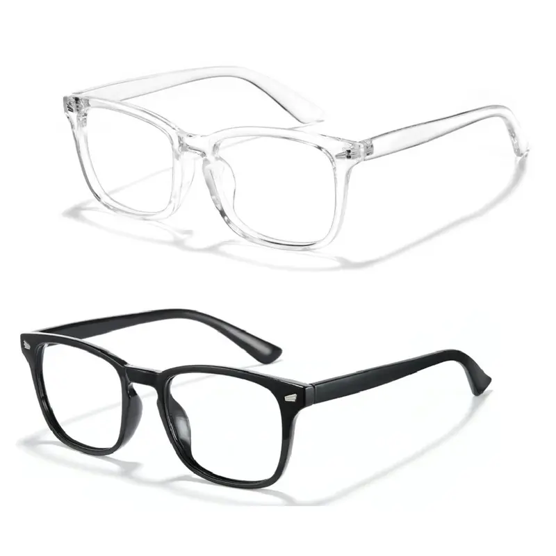 Blue Light Blocking Computer Eyeglasses - High Quality Eyewear with Classic Rectangle, Casual Frames & Glasses, Stylish, Smooth, Sturdy, Ergonomic Non-Prescription Lenses (1/2/3 Packs) for Men & Women, Study & Gaming Use