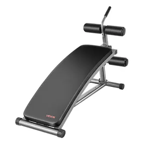 VEVOR Sit Up Bench, Curved Decline Ab Bench with Reverse Crunch Handle, with 6 Adjustable Height Setting, Heavy Duty Steel, 600 Lbs Capacity for Home Gym Workouts, Strength Training, Full Body Muscle
