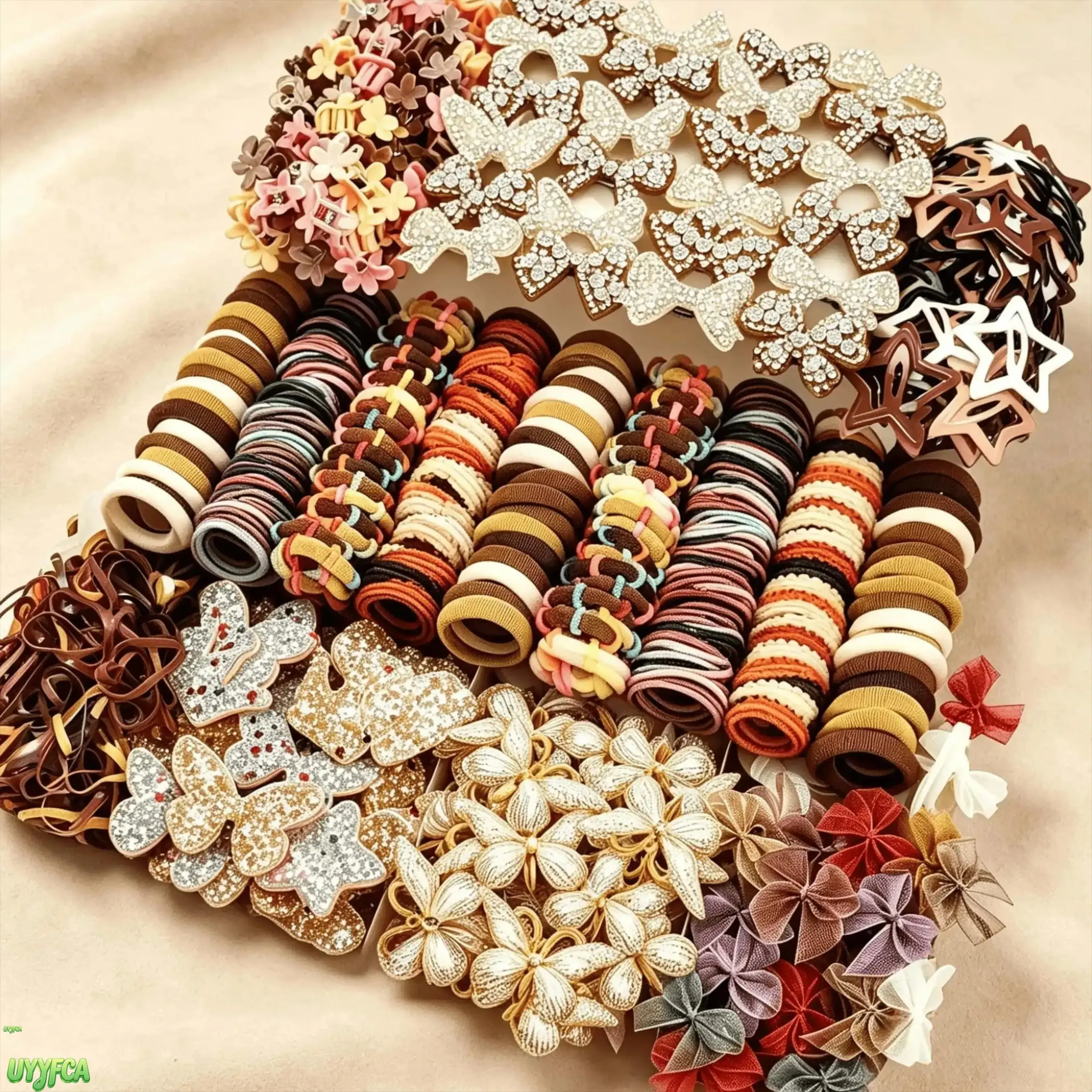 512 Pcs Elegant Back To Shcool Kids Hair Accessory Set, Fall Aesthetic Butterfly Flower Star Hair Clips, Gentle Snag Free Nylon Tiny Hair Ties Barrettes,Cute Girl Hair Decor For Back To School Daily Hairstyling Birthday Party Gift Kits For Little Girls ti