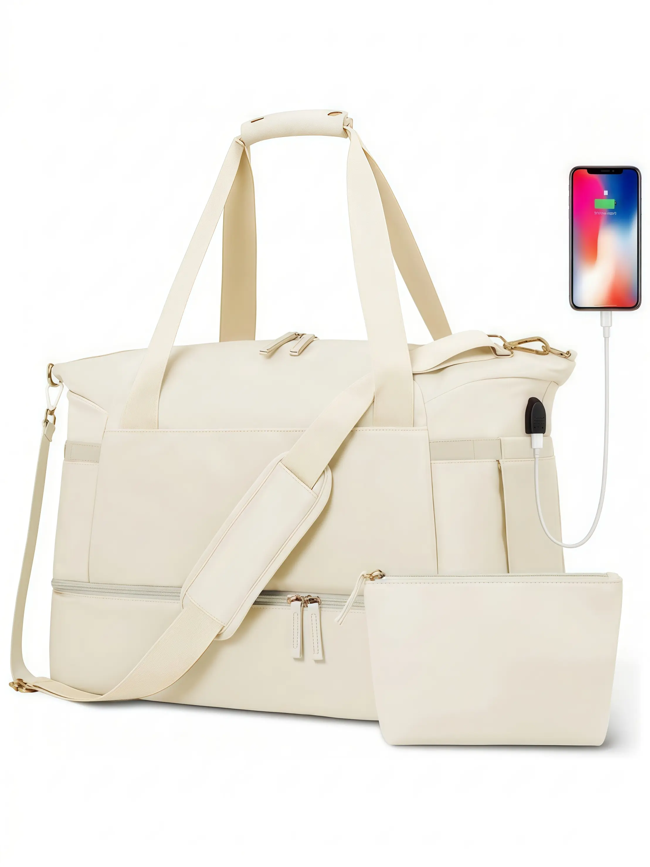 United Airlines Personal Item Bag 2026, Weekender Travel Bag with Multi-Compartment Storage, USB Charging Port, Wet Pocket, Shoe Compartment and Convertible Hand or Shoulder Carry for Trips, Gym and Commuting