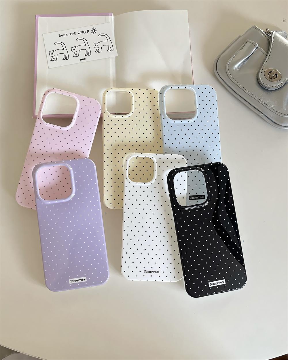 INS Polka Dot Small Fresh Mobile Phone Case for iPhone 17 16 15 14 13 12 Pro Max 11 Ultra Slim Shockproof Cover for iPhone Air