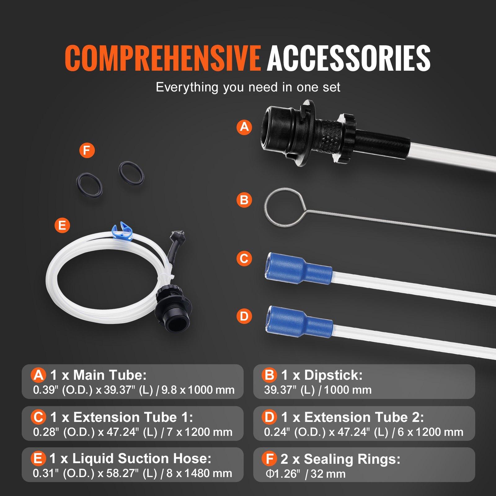 VEVOR Fluid Extractor, 4 Gallons (15 Liters), Pneumatic/Manual Oil Changer Vacuum Fluid Extractor with Dipstick and Suction Hose, Oil Extractor Change Pump for Automotive Fluids Vacuum Evacuation
