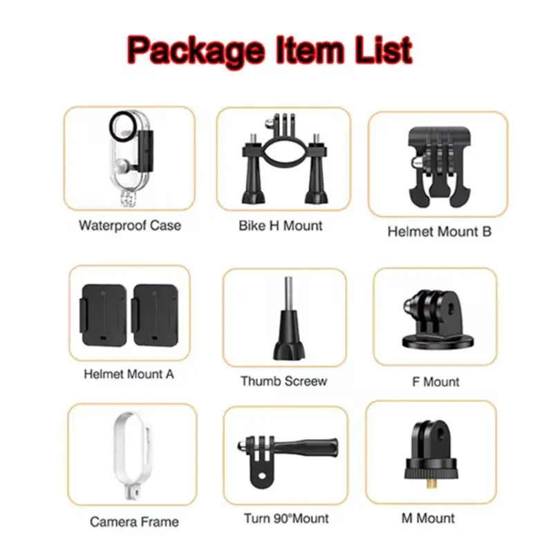 H88 Action Camera Supplementary Accessory Box Cycling Motorcycle Helmet Mount Waterproof Wind Noise Proof Diving Protective Case with free card reader
