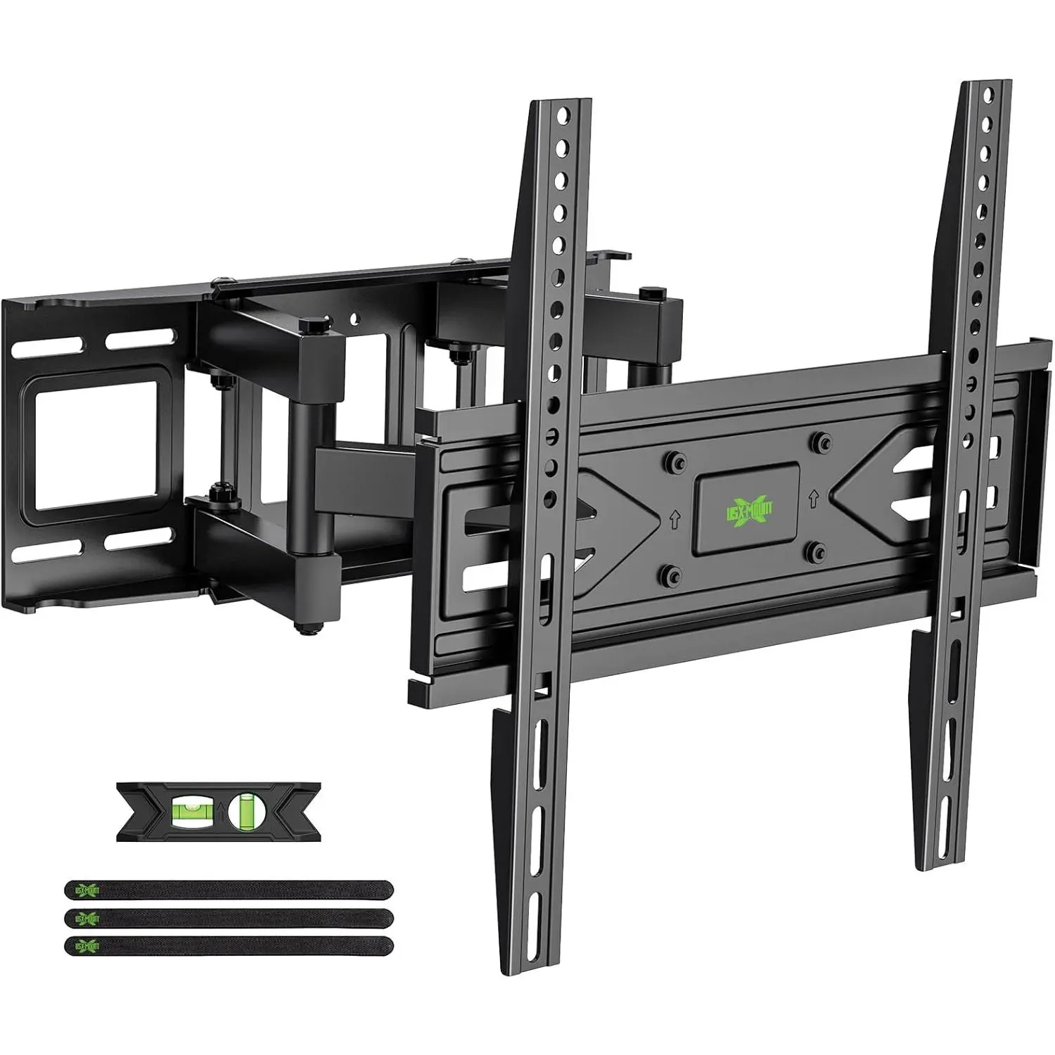 Full Motion TV Wall Mount for Most 32-70 inch TVs up to 99 lbs, Wall Mount Bracket with Dual Articulating Arms, Swivel, Tilt, Max VESA 400x400mm, TV Mount Fits 12"/16" Wood Studs
