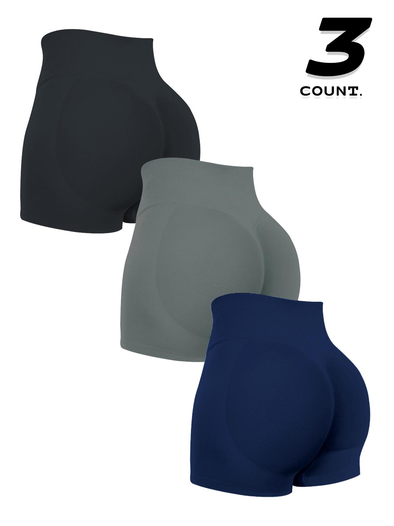 Women's Solid Color Seamless Gym Shorts, High Stretch Yoga Shorts, Workout Bottoms, Ladies Sportswear for Indoor Outdoor Wear