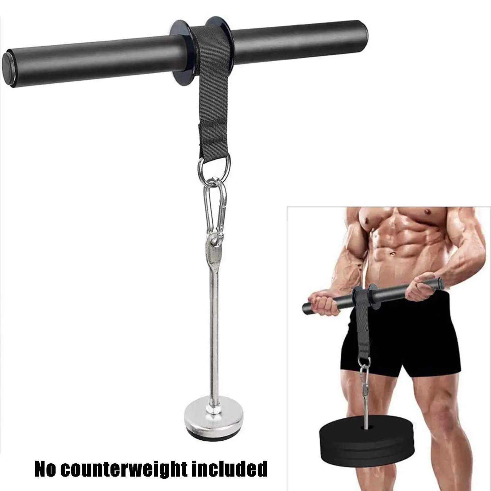 Forearm Wrist Roller without Weight Plate, 1 Count Wrist & Forearm Muscle Strengthener with Non Slip Handle, Fitness Equipment for Home Gym Workout