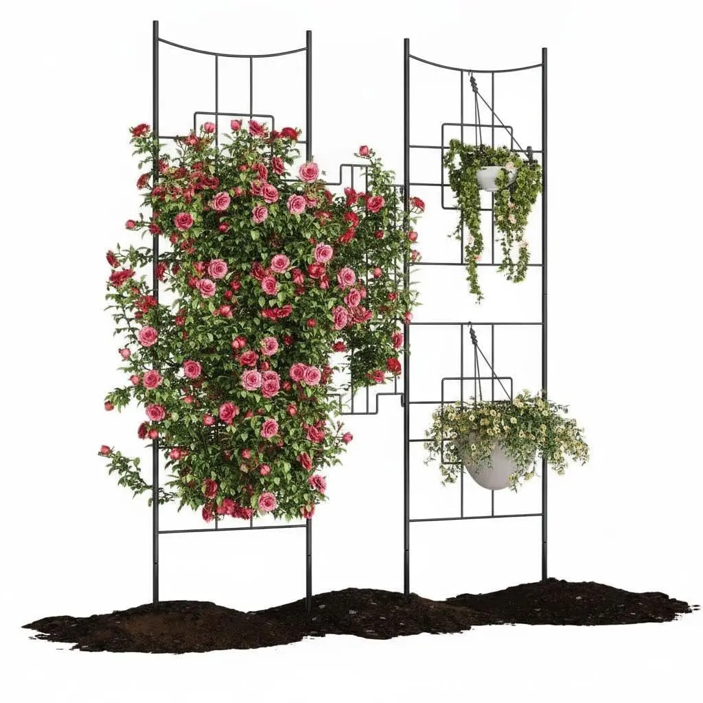 GARVEE 2 Pack Heavy Duty Metal Plant Trellis, 55" x 11", Rustproof Garden Support for Climbing Plants like Roses, Clematis, Jasmine, Ivy & Vines, Ideal for Outdoor Pots, Raised Planters, and Flower Beds