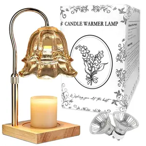 Electric Wax Melt Lamp, Valley Lily Flower Light, Height Adjust Timer, 2 Extra Bulbs Included, Safe Flameless Lamp