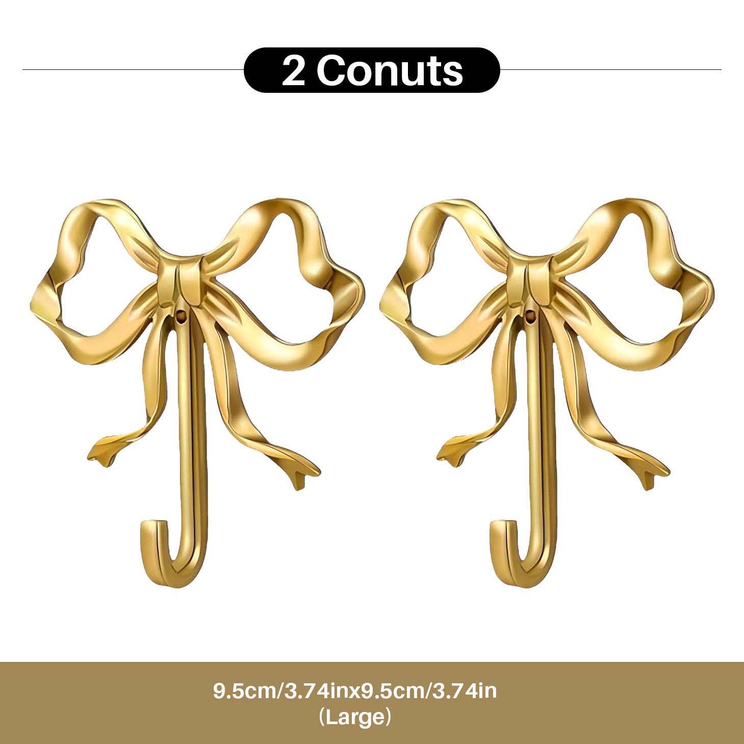 Bow-knot Design Wall Hook, 2/4 Counts/set Exquisite Decorative Wall Hook, Towel Hook, Home Organizer for Bedroom Bathroom Living Room Kitchen