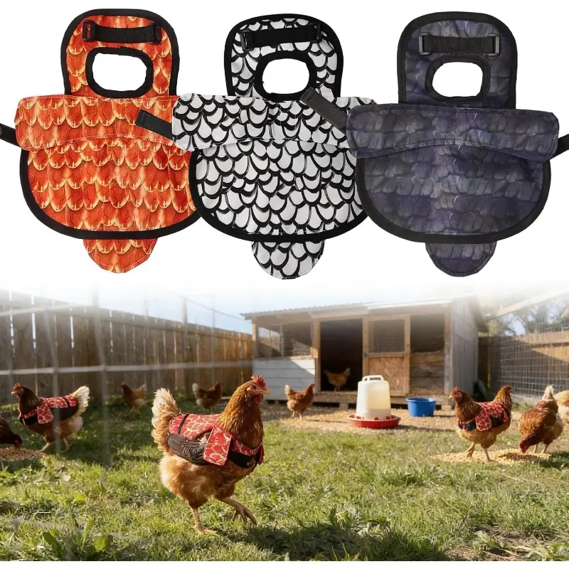 3-Pack Chicken Saddle Suitable for Hens & Poultry - Adjustable Wing & Back Protector Aprons for Rooster Mating, Pecking, Feather Loss, Poultry Farming for Hens in Coops, Backyard Flocks