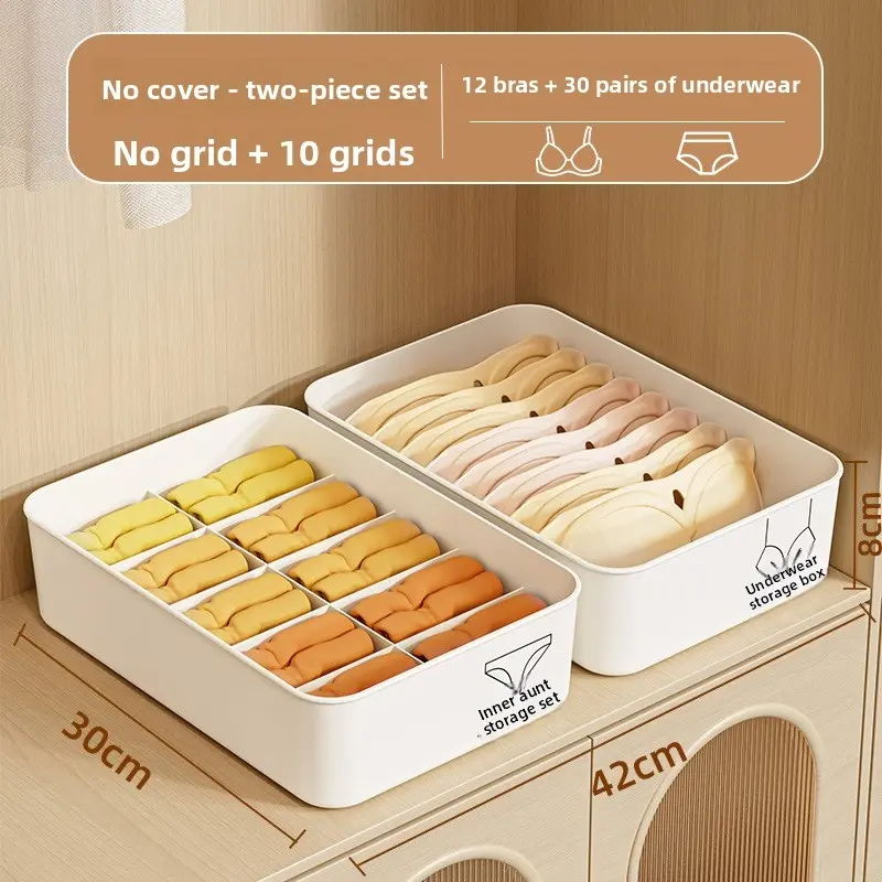 Underwear Panties Socks Storage Box Intimate Clothing Storage Plastic Multi-Functional Dustproof Home Dormitory 3-in-1 Storage