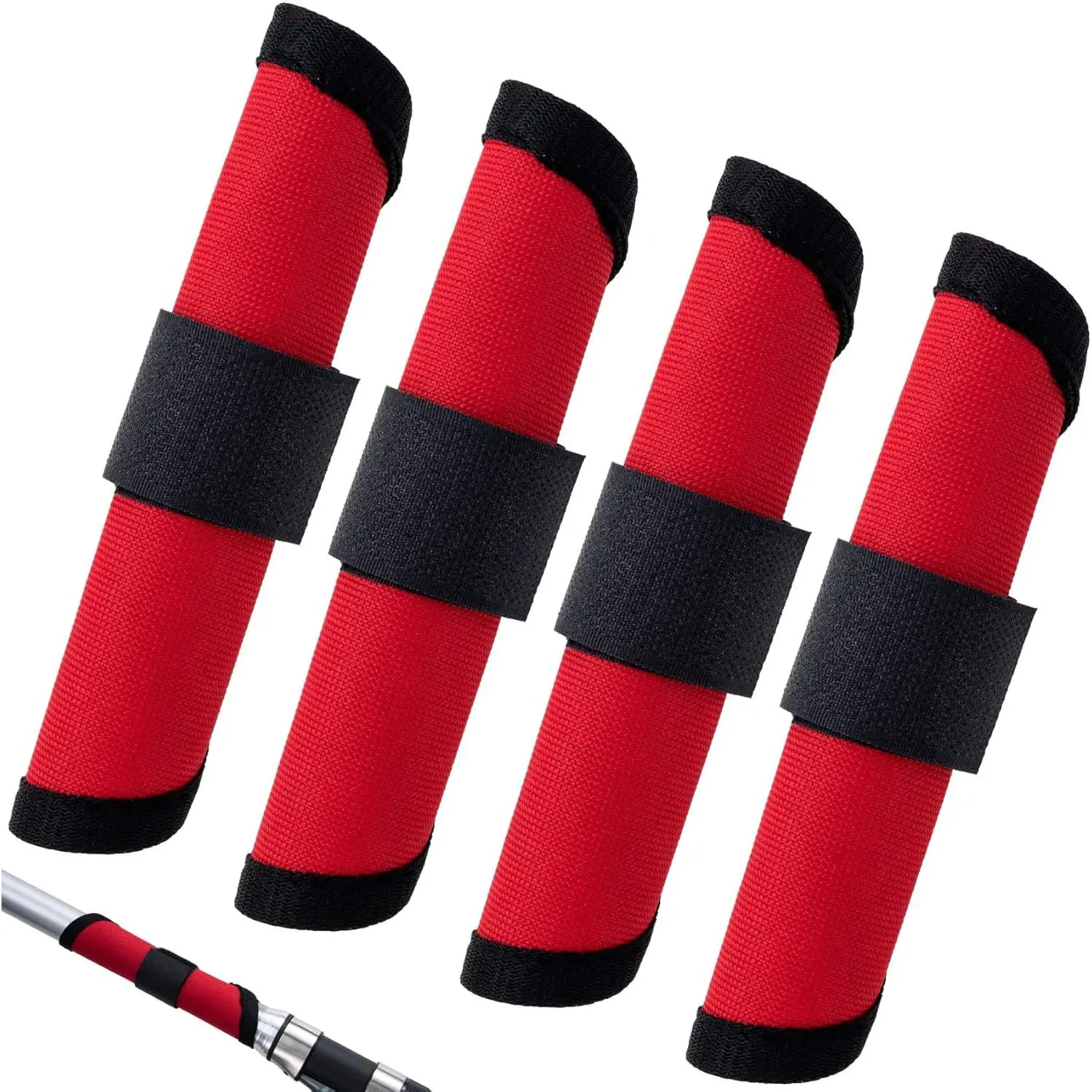 4 Pcs 5.9" Lure Wraps, Easily See Fishing Lure Shield Hook Covers, Bait Storage Protector Guard for Fisherman Rod Outdoors Fishing Accessories- Red