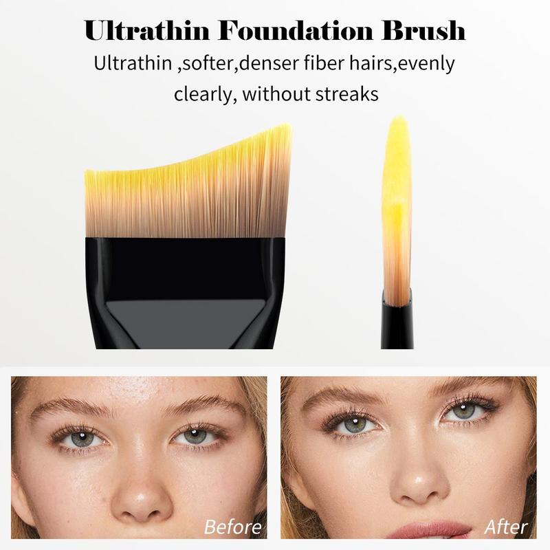 MAANGE 1pc Professional Crescent Shape Foundation Brush/Face Mask Brush, Versatile Makeup Tool for Flawless Application, Ideal for Creams and Liquids, Makeup Accessories Gifts for Friends