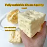 Moldable Non-Rebound Cheese Squishy, Soft Gel Squeeze Stress Ball Filled with Petroleum Jelly, Giant Cheese Block 6&7cm for ASMR Relaxation, Viral Fidget Gift for Anxiety Relief, Stress Relief Squishies