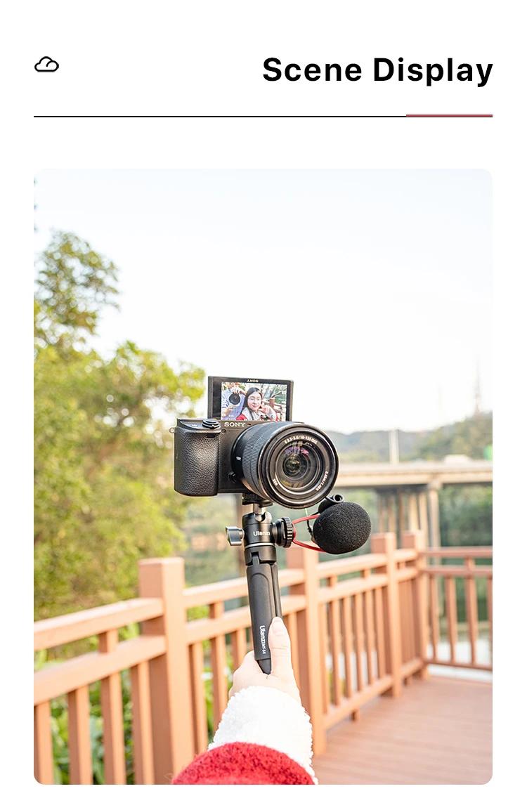 Ulanzi MT-14 Aluminum Alloy Tripod 2KG Load with 360° Ballhead 1/4 Screw Light Portable Vlog Kit Light Desktop Tripods For Phone