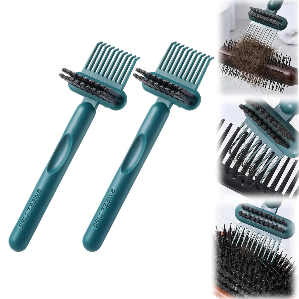 2Pcs Hair Brush Cleaning Tool,2-In-1 Comb Cleaner,Portable Hair Brush Cleaning Tool,for Removing Hair and Dust,Suitable for Home and Hair Salon