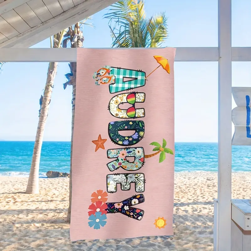 essential,,standard,portable,,hostess,gift,,xl,luxury,bathtowels,decorative,boat,towels,drying,Personalized Beach Towel Custom Name Quick Dry Lightweight Soft Microfiber Absorbent Multifunctional Car Seat Sweat Towel Bath Towel for Men Women Swim Pool Sho