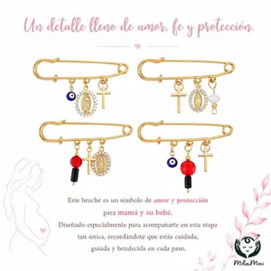 Milamini 4pcs Protection Brooch for Pregnancy & Baby | Evil Eye Protection Charm Pin