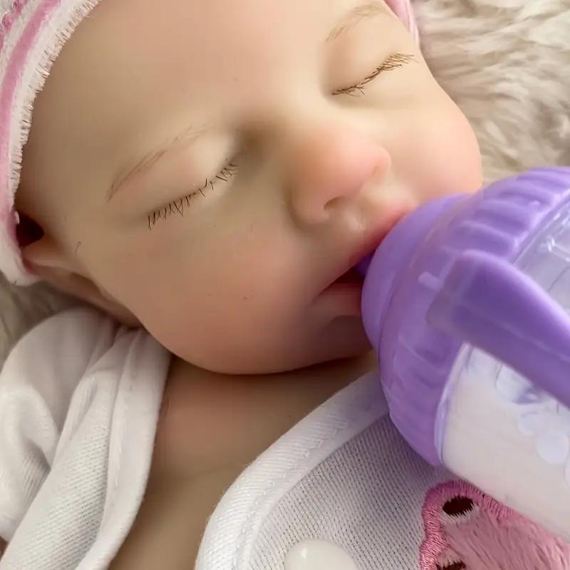 Otarddolls 1PC 12.6 Inch Can Open Mouth Full Body Solid Silicone Reborn Doll Loulou With 3D Painted Skin Washable Soft Touch Feelings Newborn Doll Toys For Festival Gift