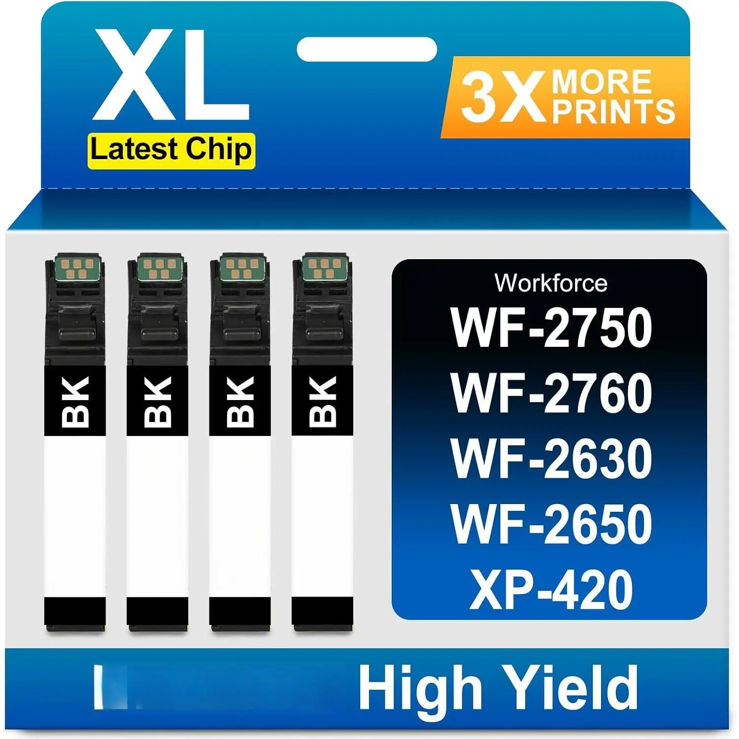 Remanufactured Ink   for Epson 220XL 4-Black |  for Epson 220 Ink Cartridges for Workforce WF-2760 WF-2750 WF-2630 WF-2650 WF-2660 XP-320 XP-420 Printer