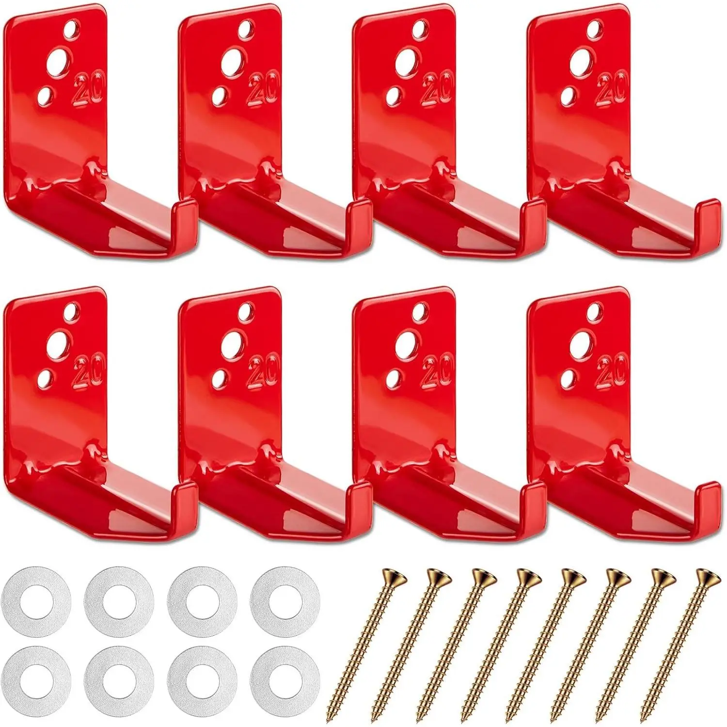 8 Pack Fire Extinguisher Mount Bracket 5 to 40 lb Fire Extinguisher Holder with Expansion Screws Universal Bracket Kit Fits Extinguishers Cabinet Wall Hook Hanger